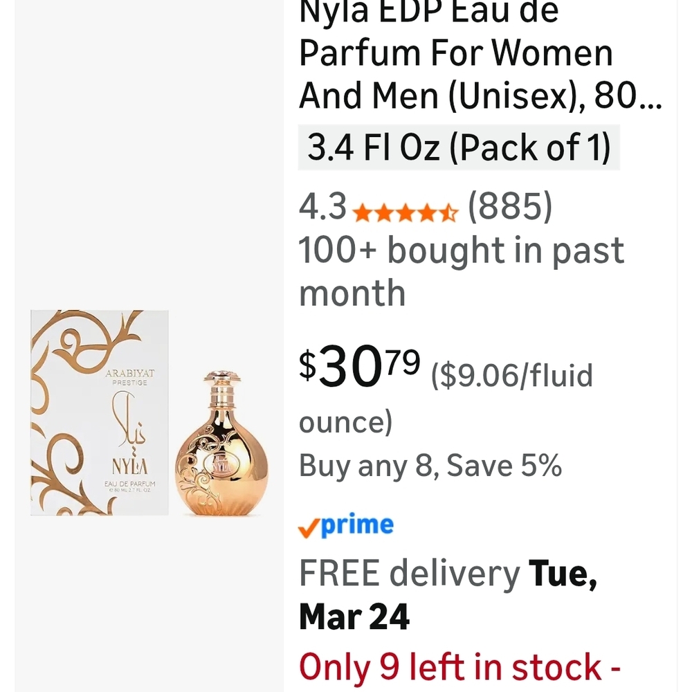 Sale! Nyla Eau de Parfum - White & Gold - Picture 2 of 3